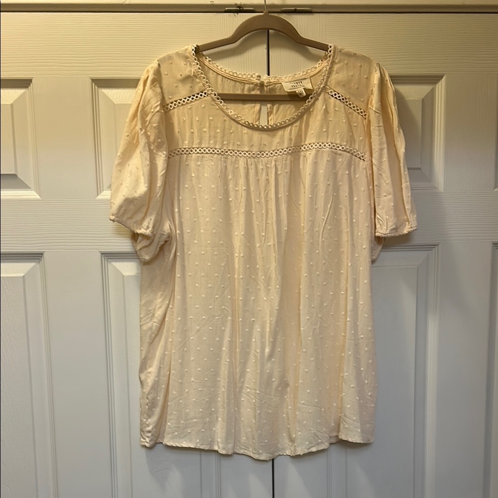 Elegant Cream Women's Top 3x plus size top